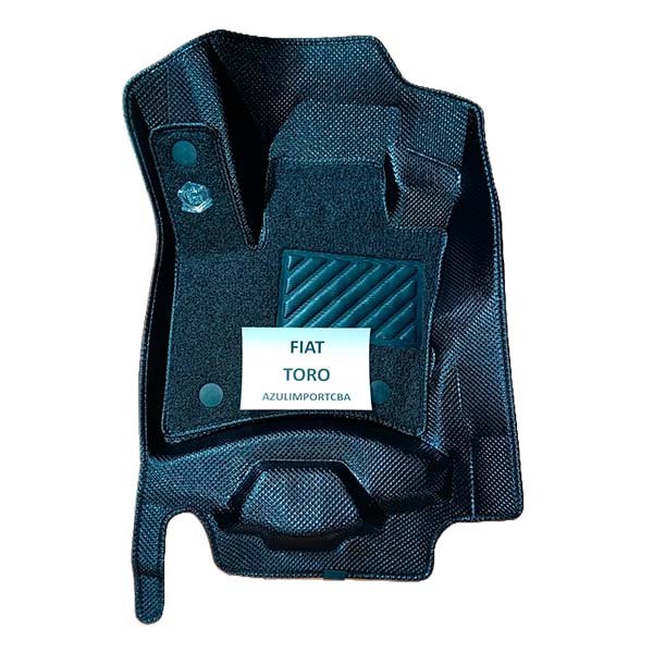 Alfombras termoformadas 3D para Fiat Toro. Protección contra agua, barro y polvo, con ajuste perfecto, cobertura completa y excelente terminación.
