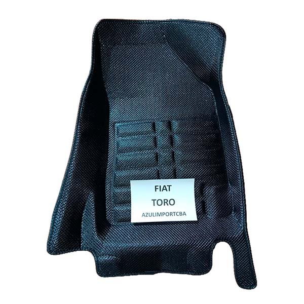 Alfombras termoformadas 3D para Fiat Toro. Protección contra agua, barro y polvo, con ajuste perfecto, cobertura completa y excelente terminación.